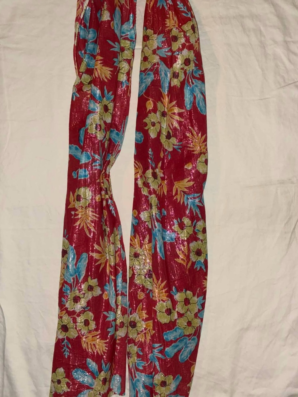 Floral Red Lightweight Scarf Wrap
